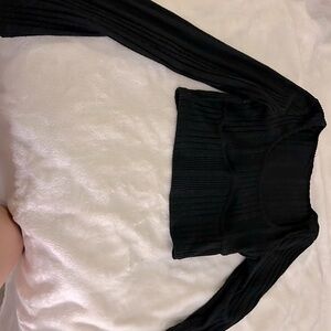 Women’s Black Flared Sleeve Crop Top